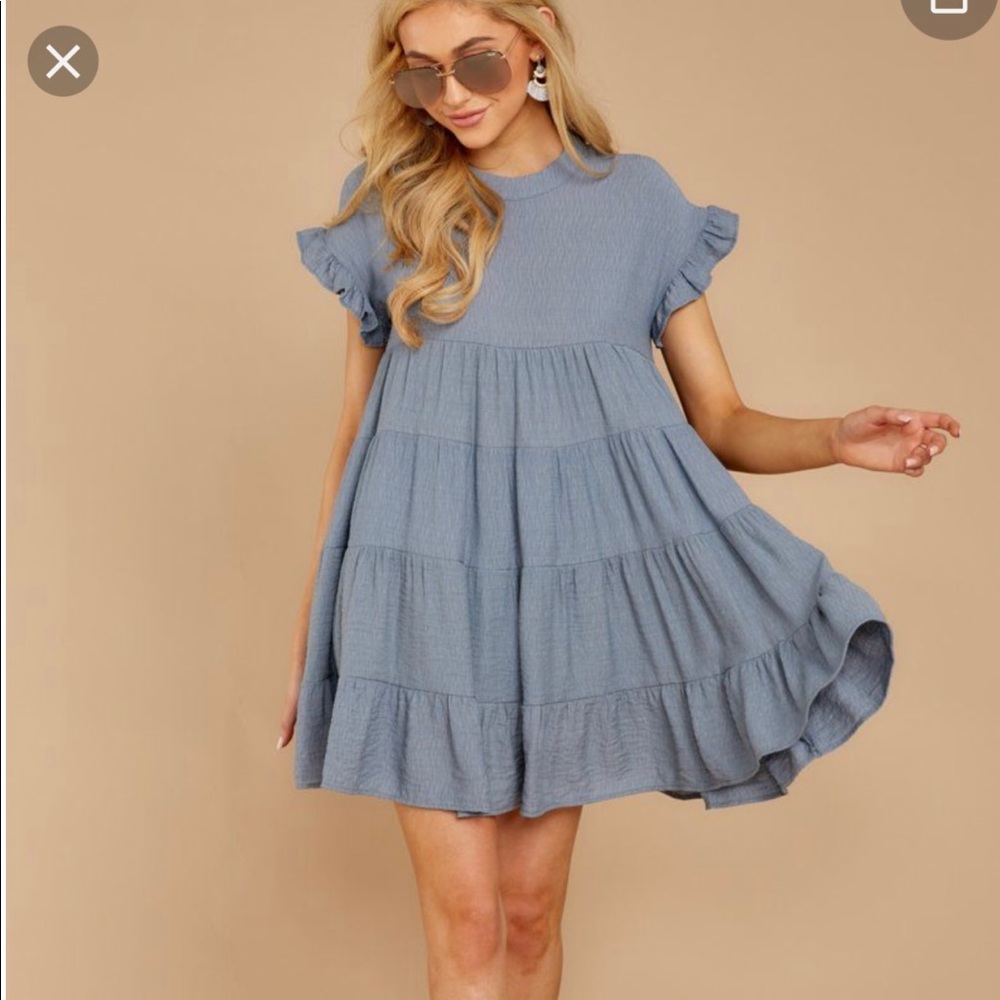 Red Dress Boutique Dusty Blue dress - size small